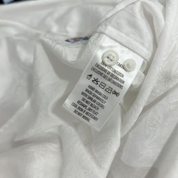Robert Graham White Cotton Damask Long Sleeve Button Down Shirt Size 2XL - Picture 8 of 12